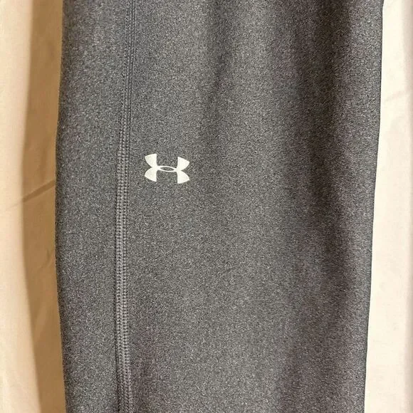 Under Armour HeatGear Ankle Crop Sports Running Leggings Metallic Gray Size XL - Picture 4 of 9